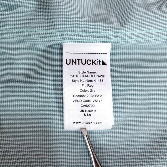 UNTUCKit Cadetto Mens Size Large Wrinkle Free Regular Fit LS Button Down Shirt - Picture 11 of 15